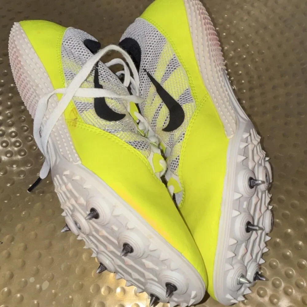 Nike Rival S Track Running Spikes Yellow White Athletic Shoes size 10